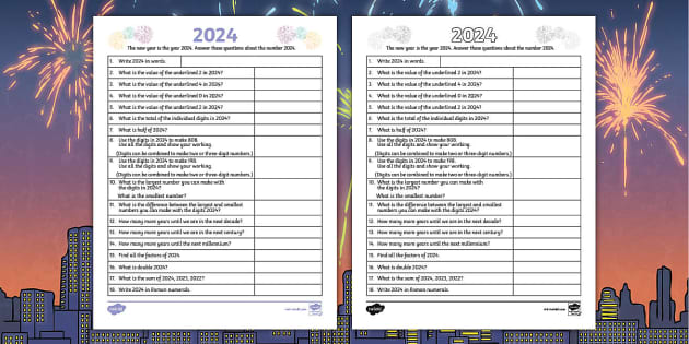 New Years Kindergarten Math &  Literacy Worksheets - Knowledge Box ...