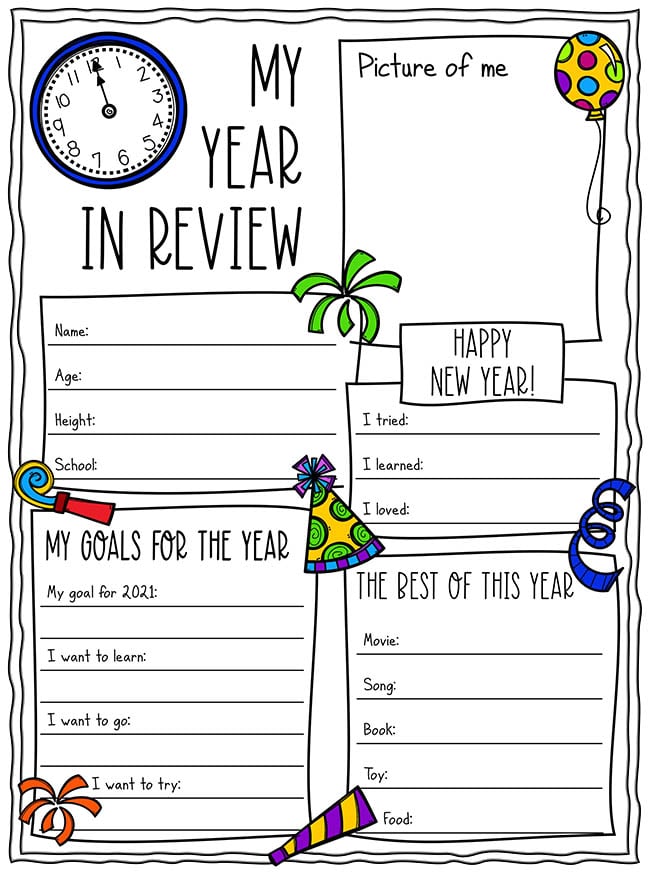 Free New Years Resolution Printables - The Best Ideas for Kids