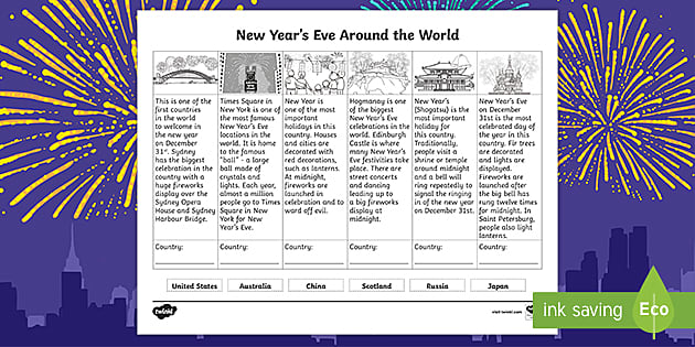 new year s worksheet