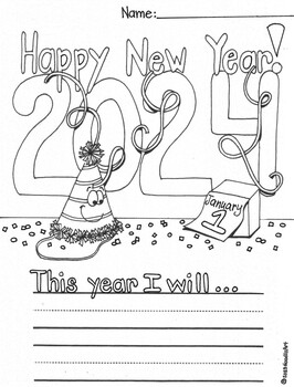 Free New Years Resolution Fun Worksheet for 2024 by NoodlzArt | TPT