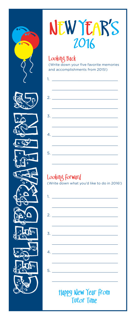 New Years Resolution Worksheet for Kids - Free Printable | Tutor Time