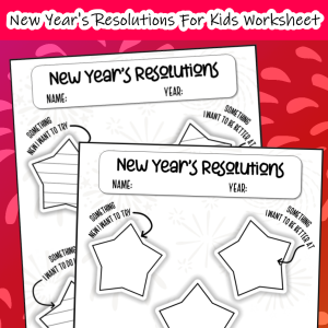 new years resolution worksheet kids