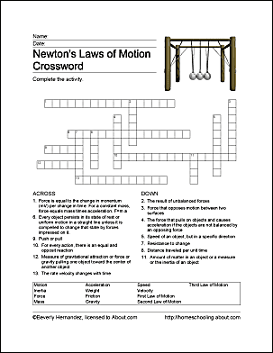 newton force and motion worksheet