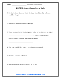 newton laws worksheet middle school