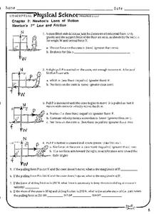 Newtons Laws of Motion-Newtons 1st Law and Friction Worksheet ...