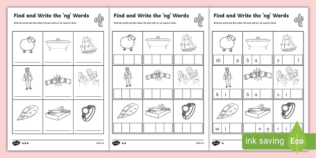 Find and Write Ng Worksheets - Primary Resources - Twinkl