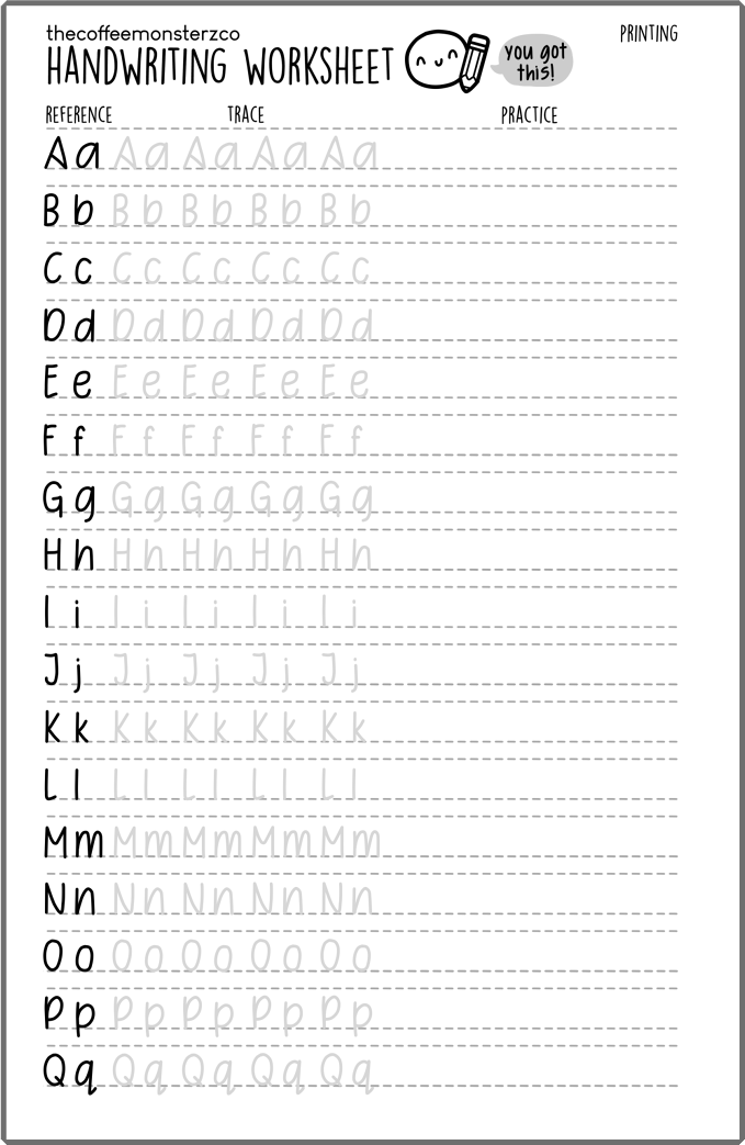 Free Custom Printable Handwriting Worksheet Templates Worksheets Library