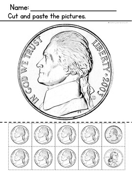 nickel worksheet for kindergarten