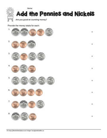 nickels and pennies worksheet