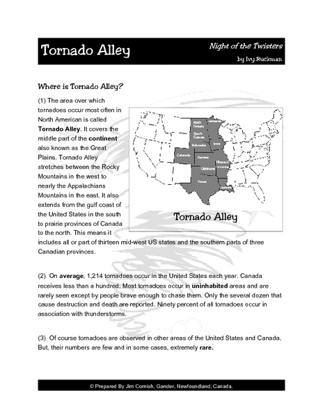 night of the twisters worksheet