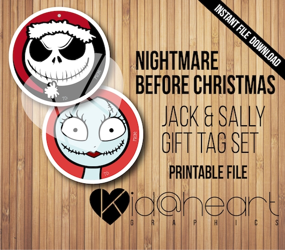nightmare before christmas printable gift tags