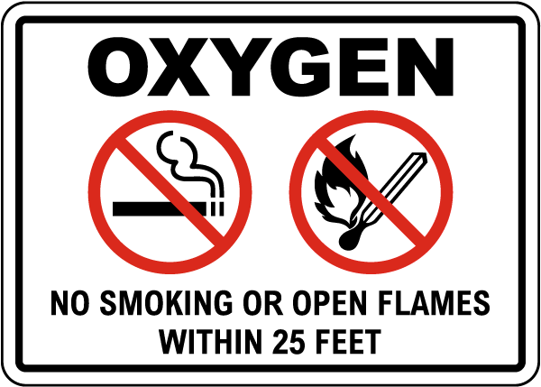no smoking oxygen signs printable