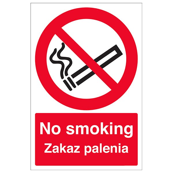 English/Polish - No Smoking | Prohibition Signs | Safety Signs ...