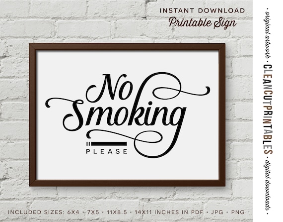 no smoking sign to print