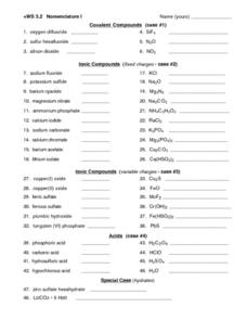 nomenclature worksheet 1 answers