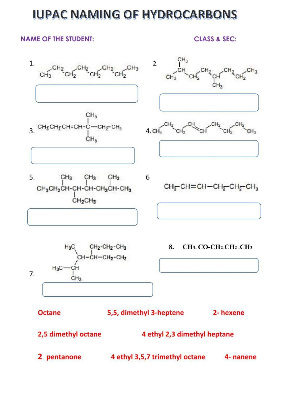nomenclature worksheet 1