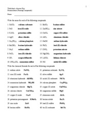 Nomenclature worksheet answer key - 1 WorksheetAnswer Key ...