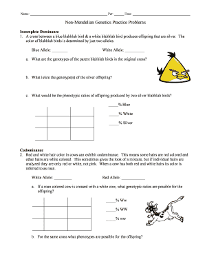 Non Mendelian Genetics Practice Worksheet Answer Key Pdf - Fill ...