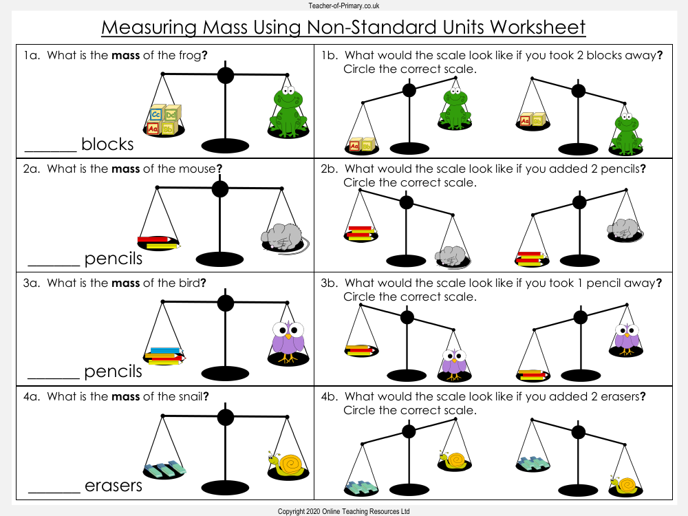 Free non standard measurement worksheet, Download Free non standard