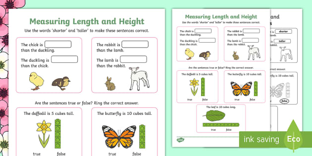 non standard measurement worksheet