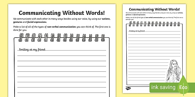 non verbal communication worksheet
