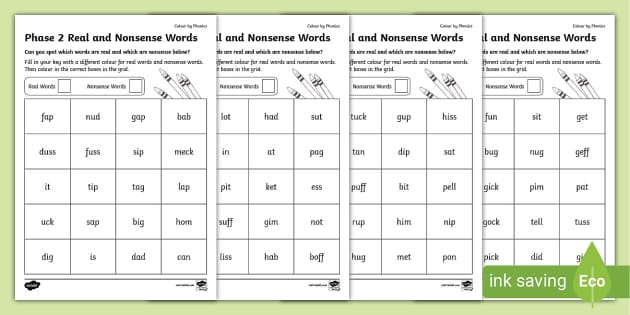 nonsense words worksheet