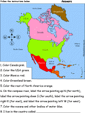 north america map worksheet