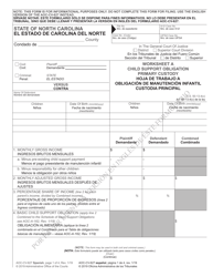 north carolina child support worksheet