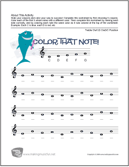 Color That Note! | Free Note Name Worksheets (Music Theory) - the ...