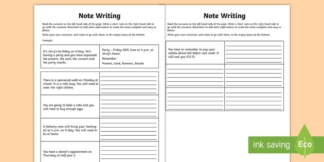 Note Taking Worksheet PDF (teacher made) - Twinkl