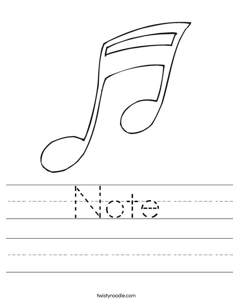 Note Worksheet - Twisty Noodle