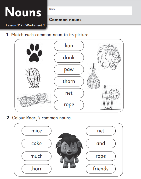 Nouns Worksheets for Class 1 - Reading Eggs with Ratna Sagar ...