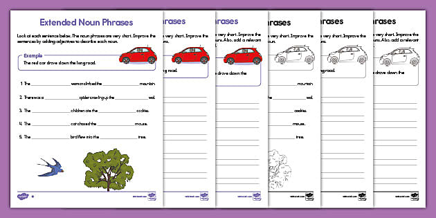 noun phrases worksheet