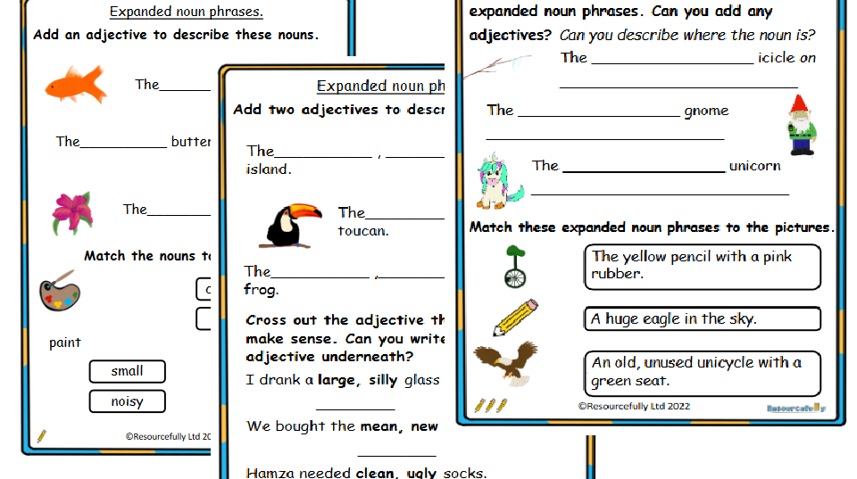 noun phrases worksheet