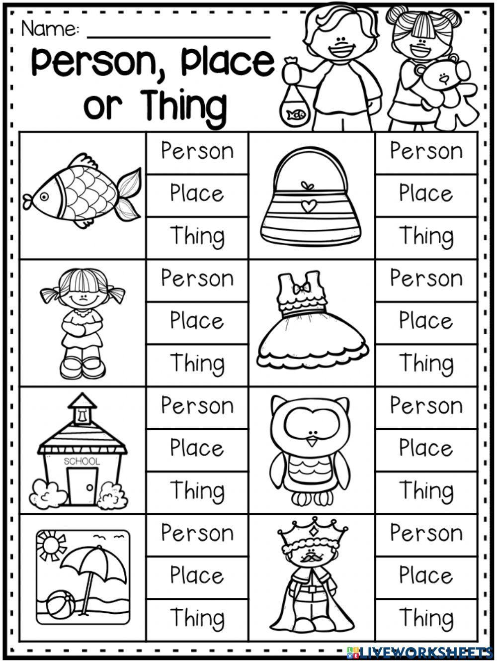 Nouns online exercise for Grade 1  