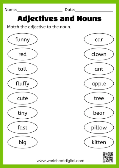 noun worksheet for grade 1