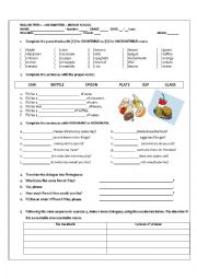 MIDDLE SCHOOL TEST ON COUNTABLE AND UNCOUNTABLES NOUNS - ESL ...