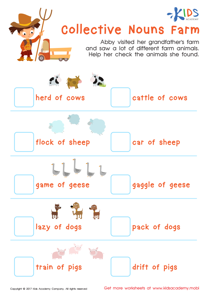 Collective Nouns Worksheet: Free Printable PDF for Kids