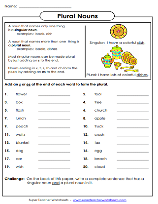 Noun Worksheets
