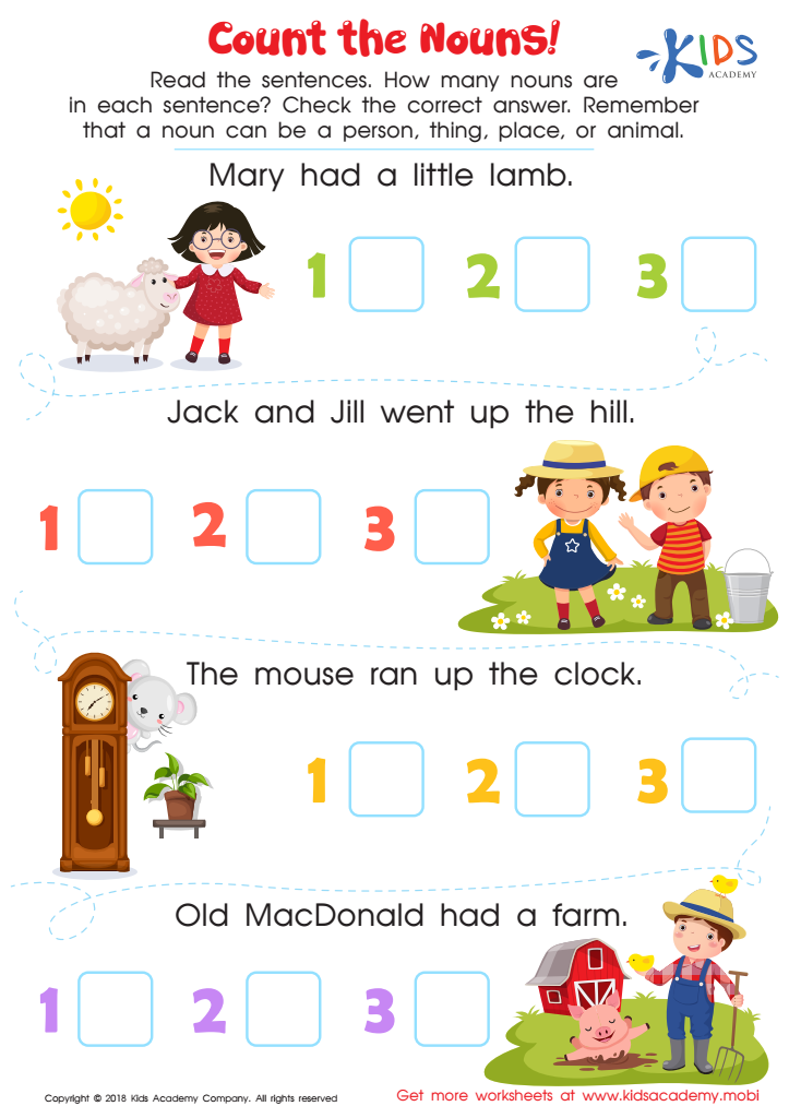 noun worksheet high school