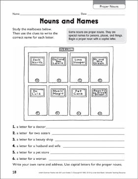 ALL Proper Nouns Places Practice Worksheet Capitalizing Proper Nouns  Worksheets