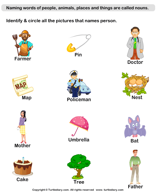 nouns and names worksheet