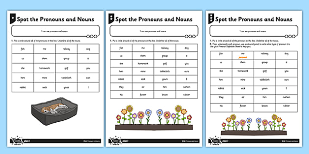 nouns and pronouns worksheet pdf