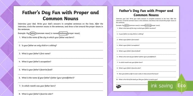 nouns worksheet 5th grade