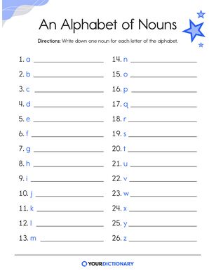English - Class 1: Naming Words (Nouns) Worksheet 5 (Answer) | WWF