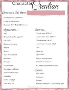 Free Printables for Writing Your Novel | Tricia Goyer