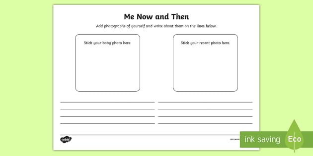 Myself Now and Then Worksheet / Worksheet (teacher made)