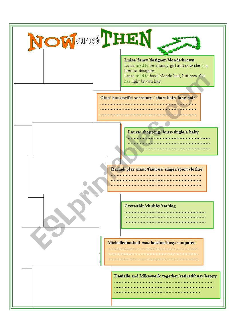 NOW and THEN - ESL worksheet by donapeter