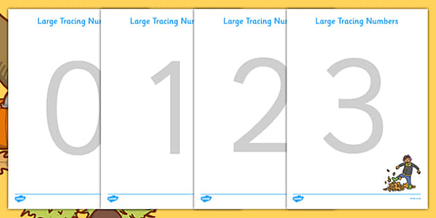 Autumn Themed Large Tracing Numbers - Twinkl