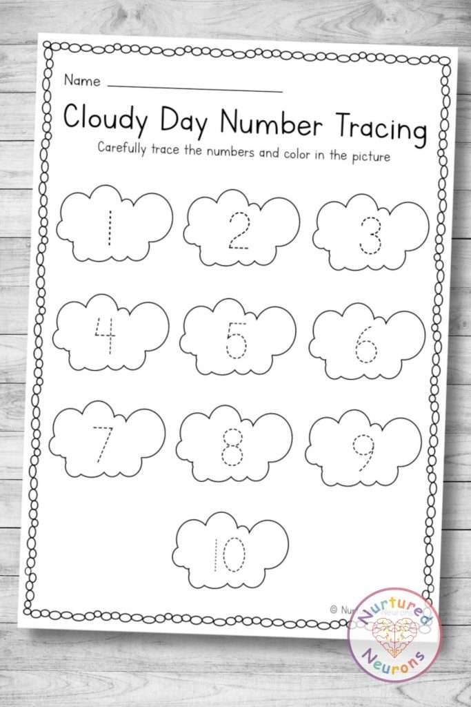 nu tracing worksheet